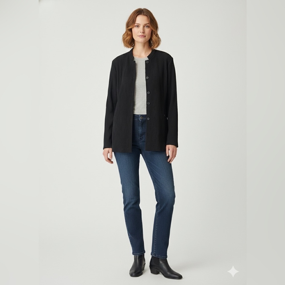 Eileen Fisher Textured Black Blazer